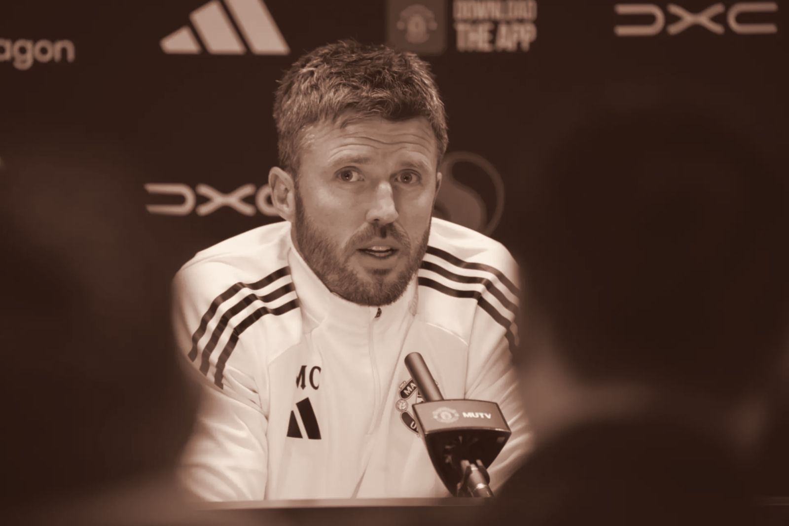 Michael Carrick during an official Manchester United press conference
